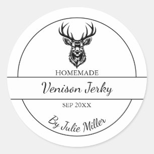Eenvoudige zelfgemaakte hertenherten jerky label