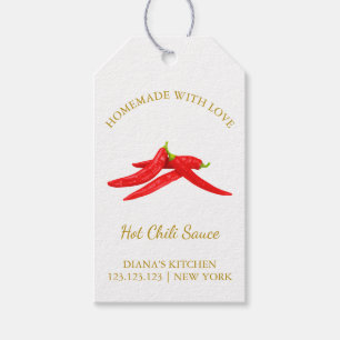 Eenvoudige zelfgemaakte Hot Chili Sauce Hang Label Cadeaulabel