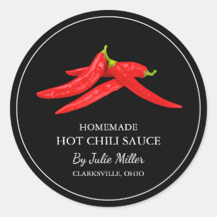 Eenvoudige zelfgemaakte Hot Chili Sauce Label