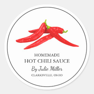 Eenvoudige zelfgemaakte Hot Chili Sauce Label