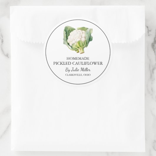 Eenvoudige zelfgemaakte ingelegde bloemkool Label (Tas)