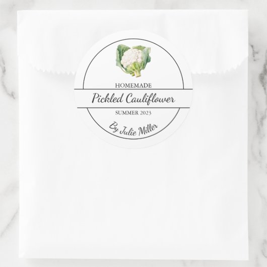 Eenvoudige zelfgemaakte ingelegde bloemkool Label (Tas)