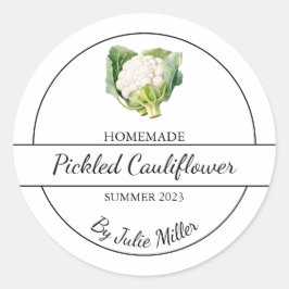 Eenvoudige zelfgemaakte ingelegde bloemkool Label