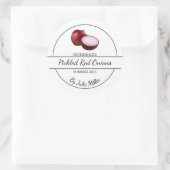 Eenvoudige zelfgemaakte ingelegde rode uien label (Tas)