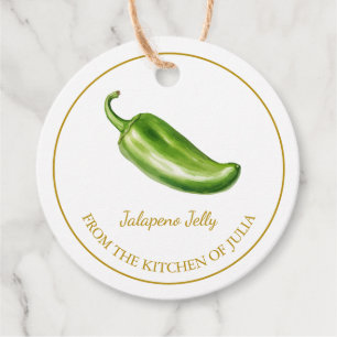 Eenvoudige zelfgemaakte Jalapeno Jelly Hang Label