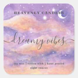 Eenvoudige zelfgemaakte kaars stickerlabels vierkante sticker