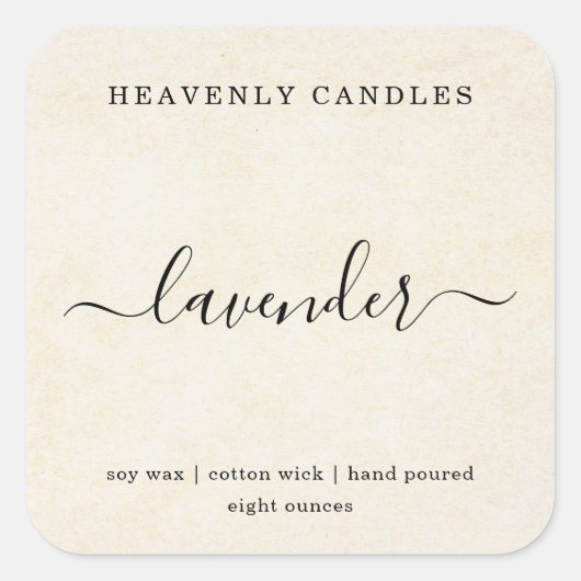 Eenvoudige zelfgemaakte kaarsen Sticker Labels (Voorkant)