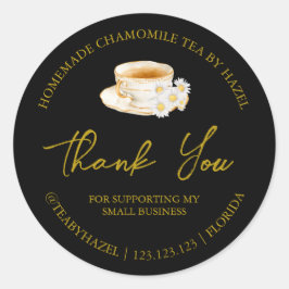 Eenvoudige zelfgemaakte kamille thee bedankt label