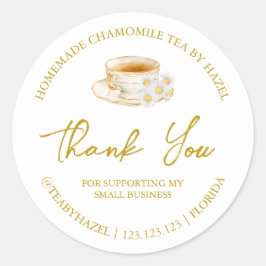 Eenvoudige zelfgemaakte kamille thee bedankt label