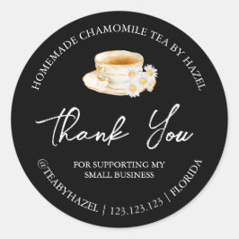 Eenvoudige zelfgemaakte kamille thee bedankt label