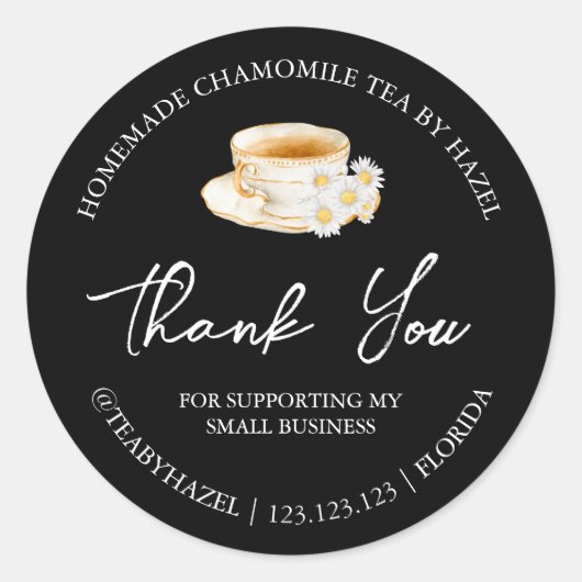 Eenvoudige zelfgemaakte kamille thee bedankt label (Voorkant)