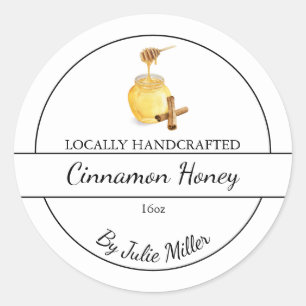 Eenvoudige zelfgemaakte kaneel geïnfundeerde Honey Ronde Sticker