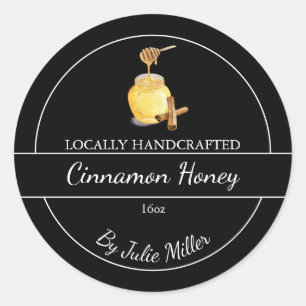 Eenvoudige zelfgemaakte kaneel geïnfundeerde Honey Ronde Sticker