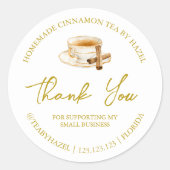 Eenvoudige zelfgemaakte kaneelthee Dank u Label (Voorkant)