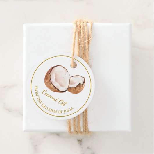 Eenvoudige zelfgemaakte kokosolie Hang Label l Wit (In situ)