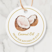Eenvoudige zelfgemaakte kokosolie Hang Label l Wit (Voorkant)