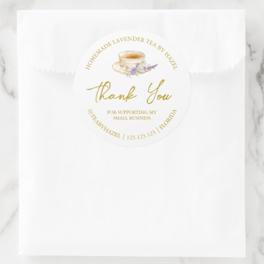 Eenvoudige zelfgemaakte lavendelthee bedankt label (Tas)