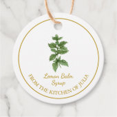 Eenvoudige Zelfgemaakte Lemon Balm Syrup Hang Labe Bedankjes Labels (Voorkant)