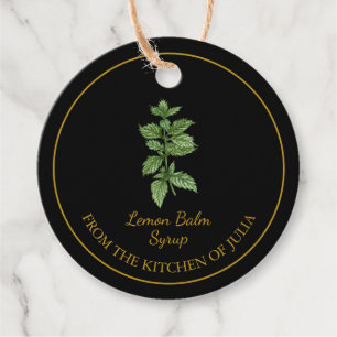 Eenvoudige Zelfgemaakte Lemon Balm Syrup Hang Labe Bedankjes Labels