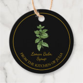 Eenvoudige Zelfgemaakte Lemon Balm Syrup Hang Labe Bedankjes Labels (Voorkant)