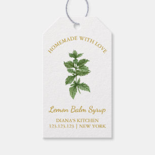 Eenvoudige Zelfgemaakte Lemon Balm Syrup Hang Labe Cadeaulabel