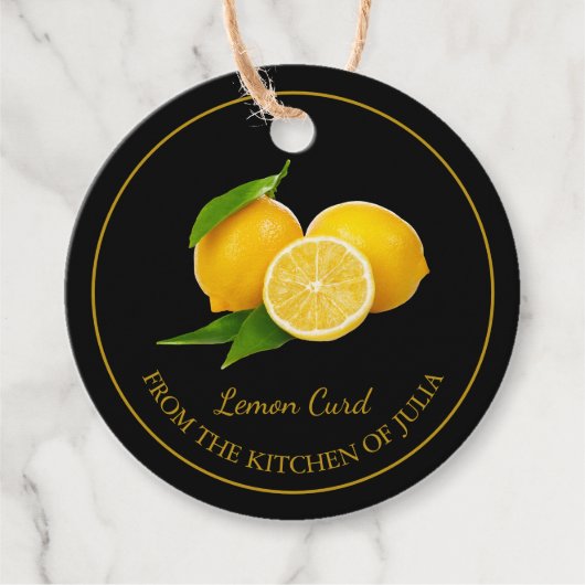 Eenvoudige zelfgemaakte Lemon Curd Hang Label (Voorkant)