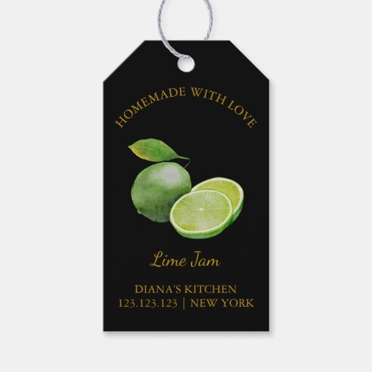 Eenvoudige zelfgemaakte Limoen Jam Hang Label l Zw Cadeaulabel (Voorkant)