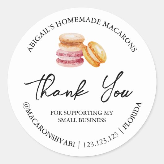 Eenvoudige zelfgemaakte Macaron dank je Label (Voorkant)