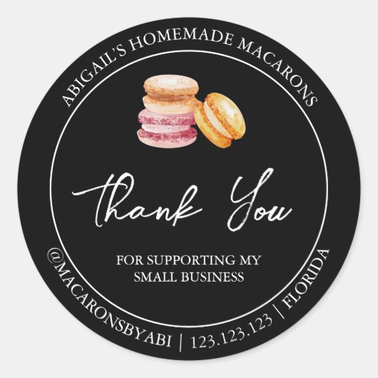 Eenvoudige zelfgemaakte Macaron dank je Label (Voorkant)