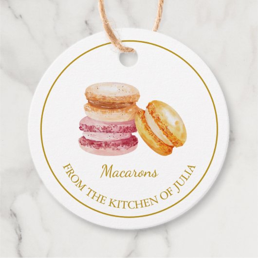Eenvoudige Zelfgemaakte Macarons Hang Label l Wit (Voorkant)