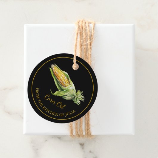 Eenvoudige zelfgemaakte maïsolie Hang Label L Zwar (In situ)