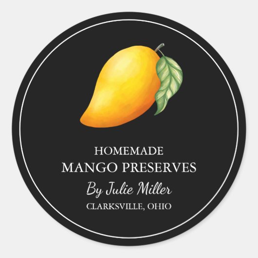 Eenvoudige zelfgemaakte mango behoudt label (Voorkant)