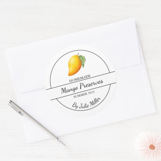 Eenvoudige zelfgemaakte mango behoudt label (Envelop)