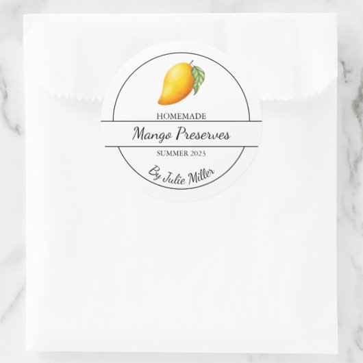 Eenvoudige zelfgemaakte mango behoudt label (Tas)