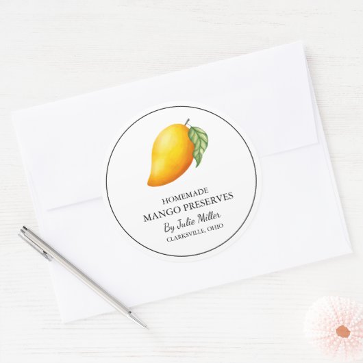 Eenvoudige zelfgemaakte mango behoudt label (Envelop)