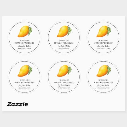 Eenvoudige zelfgemaakte mango behoudt label (Vel)