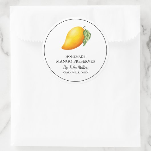 Eenvoudige zelfgemaakte mango behoudt label (Tas)