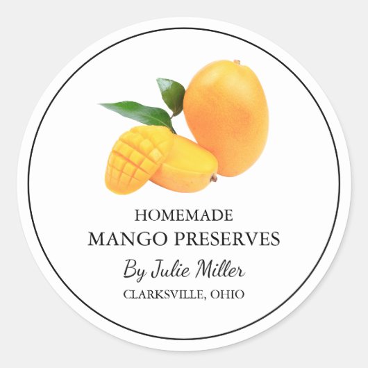 Eenvoudige zelfgemaakte mango behoudt label (Voorkant)