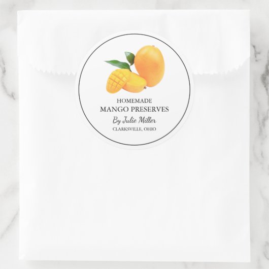 Eenvoudige zelfgemaakte mango behoudt label (Tas)