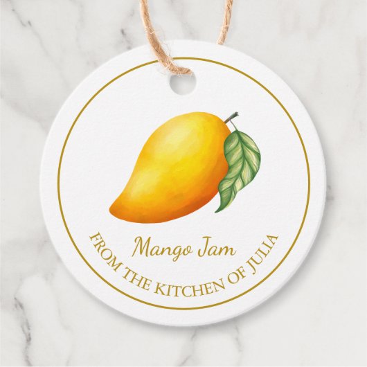 Eenvoudige zelfgemaakte Mango Jam Hang Label l Wit (Voorkant)