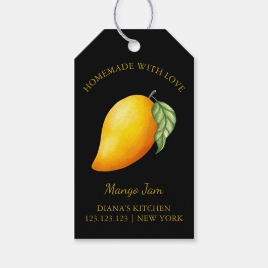 Eenvoudige zelfgemaakte Mango Jam Hang Label l Zwa Cadeaulabel (Voorkant)