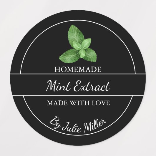 Eenvoudige zelfgemaakte Mint Extract Kleeflabel Labels (Design 2)