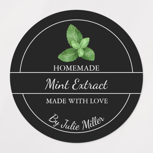 Eenvoudige zelfgemaakte Mint Extract Kleeflabel Labels (Design 1)