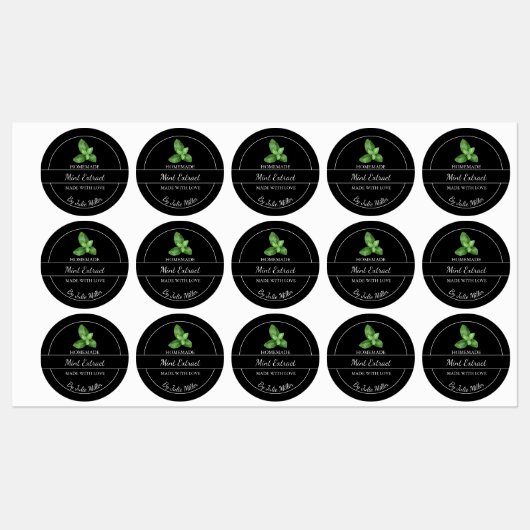 Eenvoudige zelfgemaakte Mint Extract Kleeflabel Labels (Vel)