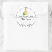 Eenvoudige Zelfgemaakte Mint geïnfundeerde Honing  Ronde Sticker (Tas)