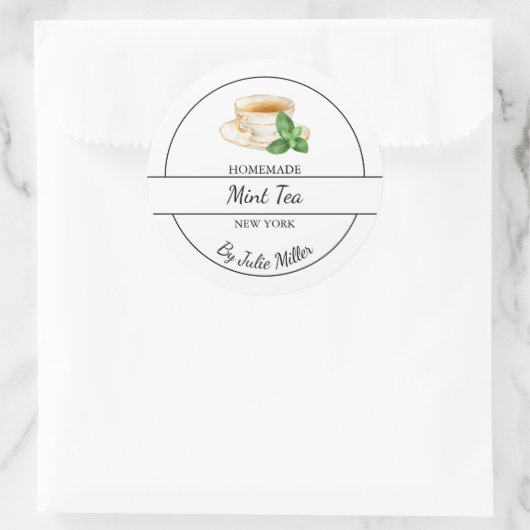 Eenvoudige zelfgemaakte Mint Tea Label (Tas)