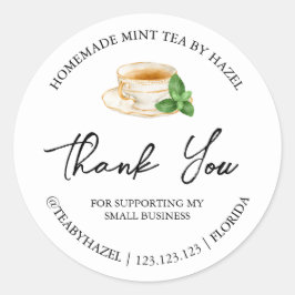 Eenvoudige zelfgemaakte Mint Thee Bedankt Label