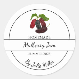 Eenvoudige zelfgemaakte Mulberry Jam Label