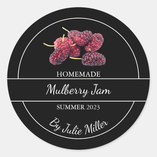 Eenvoudige zelfgemaakte Mulberry Jam Label (Voorkant)