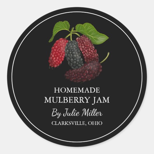 Eenvoudige zelfgemaakte Mulberry Jam Label (Voorkant)